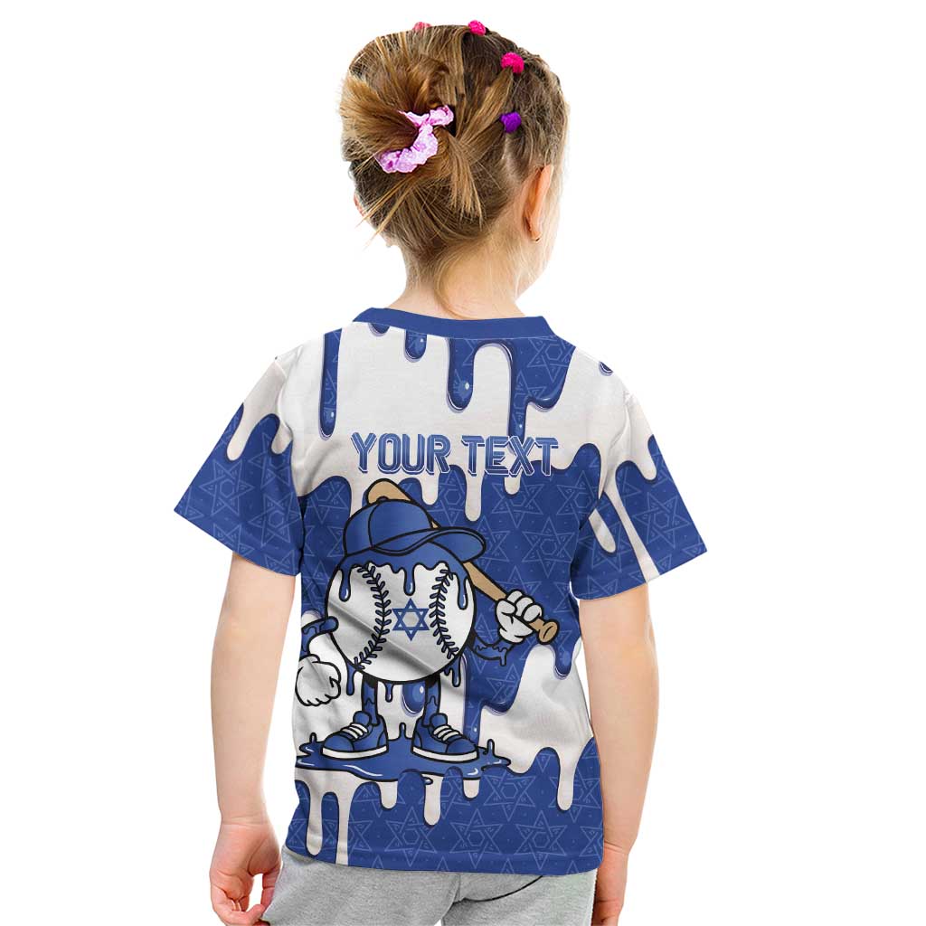 Israel 2026 Baseball Personalised Kid T Shirt Star of David Pattern Drip Style
