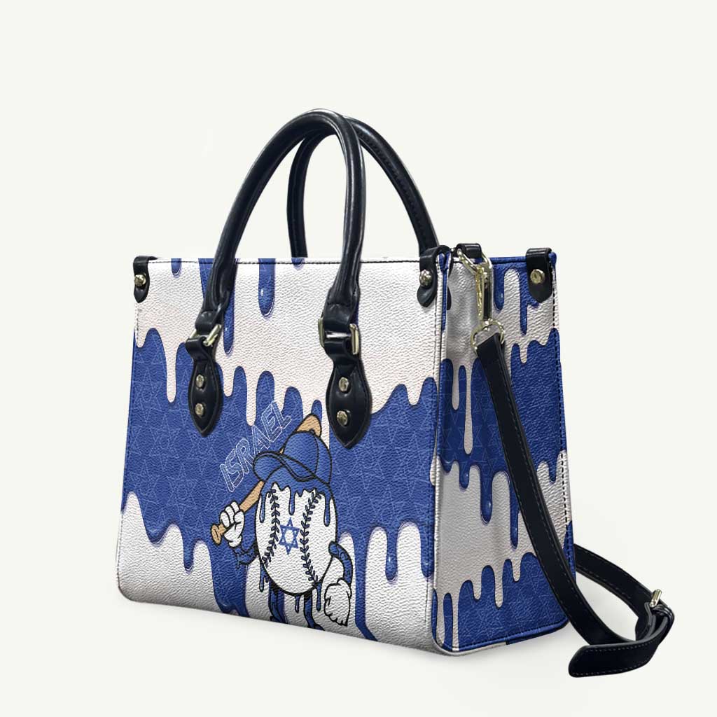 Israel 2026 Baseball Leather Bag Star of David Pattern Drip Style