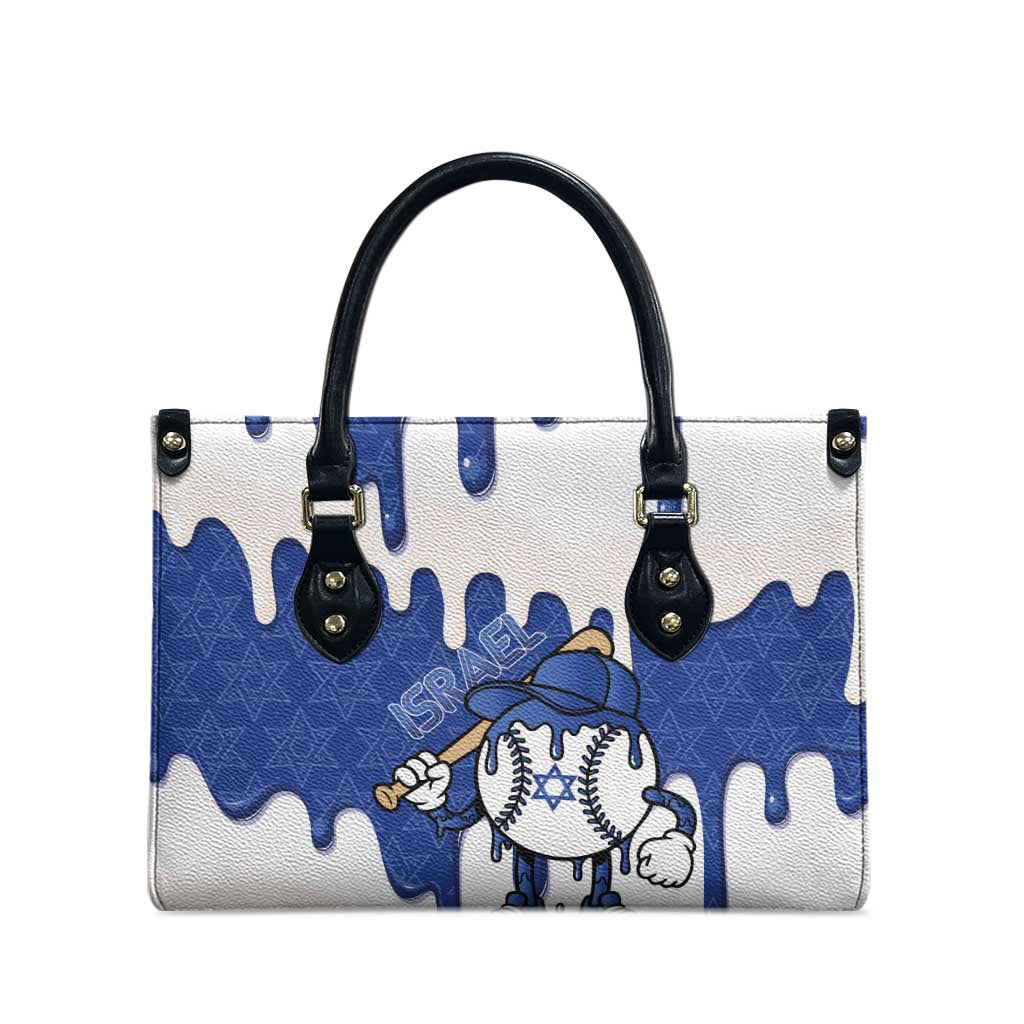 Israel 2026 Baseball Leather Bag Star of David Pattern Drip Style