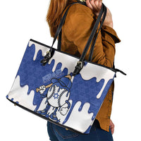 Israel 2026 Baseball Leather Tote Bag Star of David Pattern Drip Style