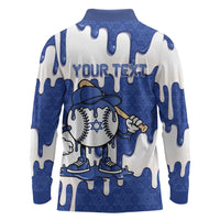 Israel 2026 Baseball Personalised Long Sleeve Polo Shirt Star of David Pattern Drip Style