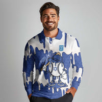 Israel 2026 Baseball Personalised Long Sleeve Polo Shirt Star of David Pattern Drip Style