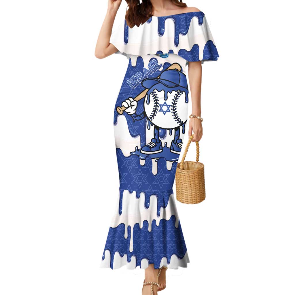 Israel 2026 Baseball Personalised Mermaid Dress Star of David Pattern Drip Style