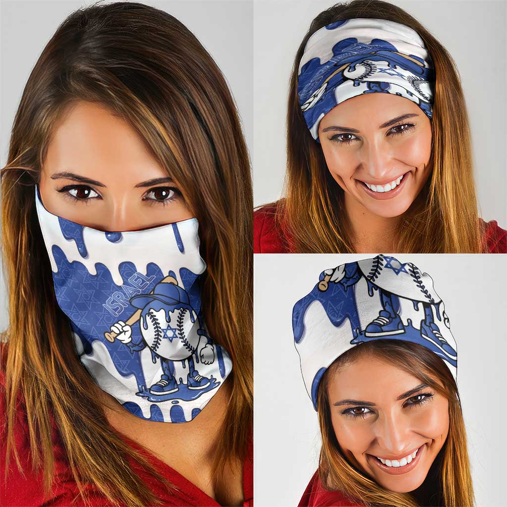 Israel 2026 Baseball Neck Gaiter Star of David Pattern Drip Style
