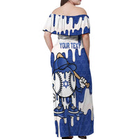 Israel 2026 Baseball Personalised Off Shoulder Maxi Dress Star of David Pattern Drip Style