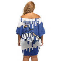 Israel 2026 Baseball Personalised Off Shoulder Short Dress Star of David Pattern Drip Style
