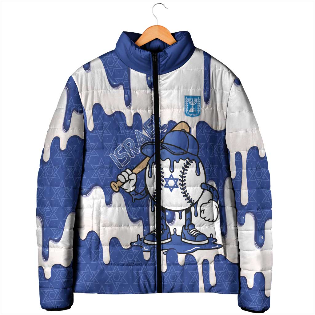 Israel 2026 Baseball Personalised Padded Jacket Star of David Pattern Drip Style