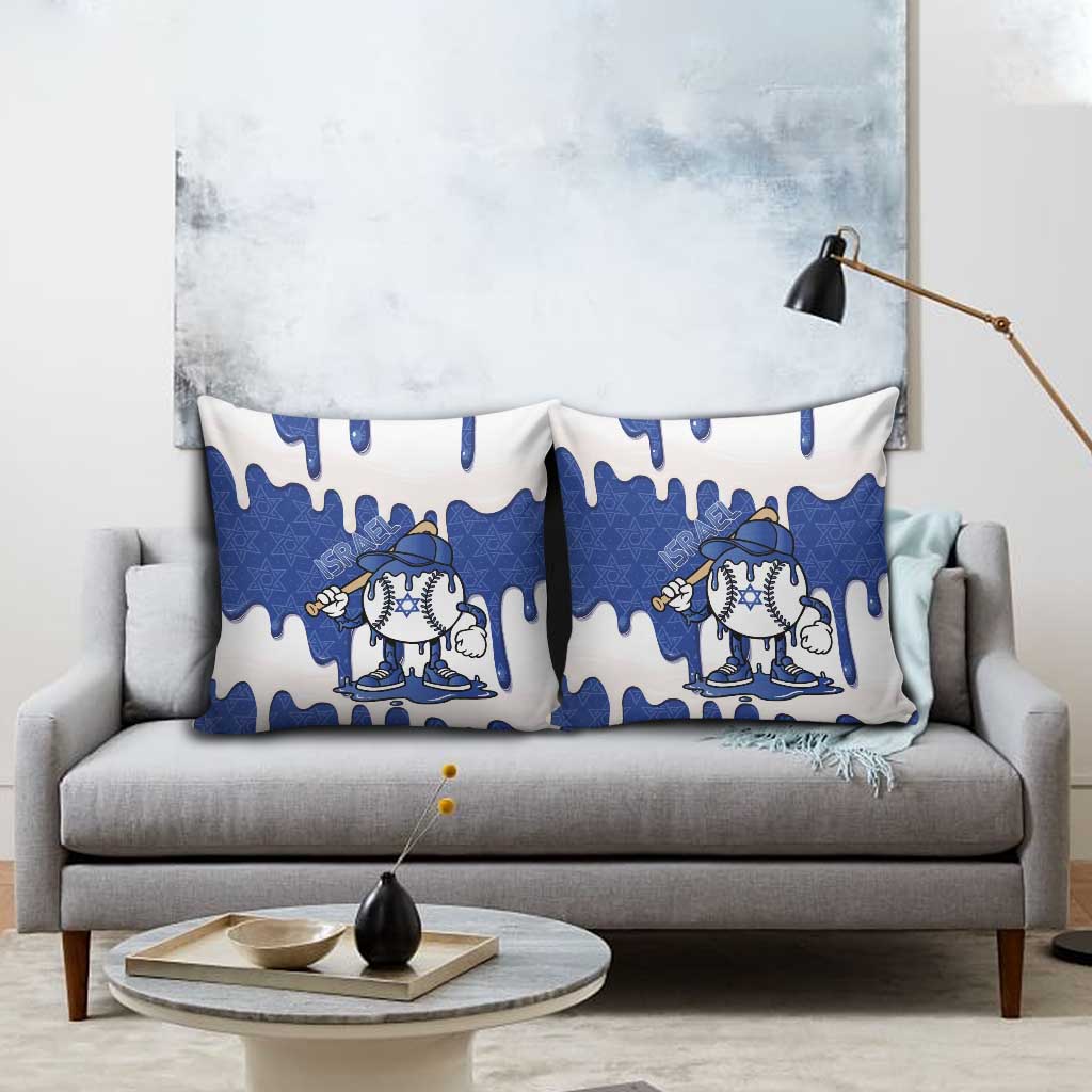 Israel 2026 Baseball Pillow Cover Star of David Pattern Drip Style