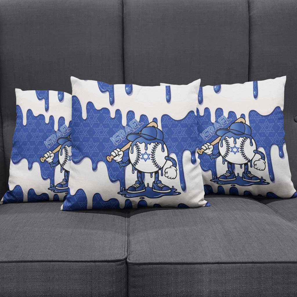 Israel 2026 Baseball Pillow Cover Star of David Pattern Drip Style