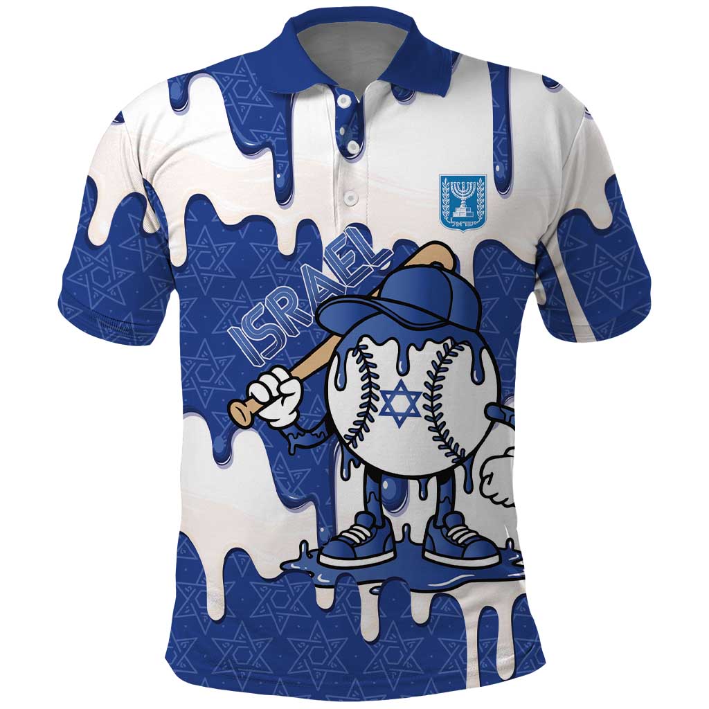 Israel 2026 Baseball Personalised Polo Shirt Star of David Pattern Drip Style