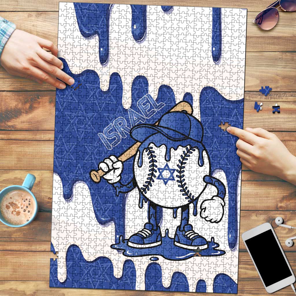 Israel 2026 Baseball Puzzle Star of David Pattern Drip Style