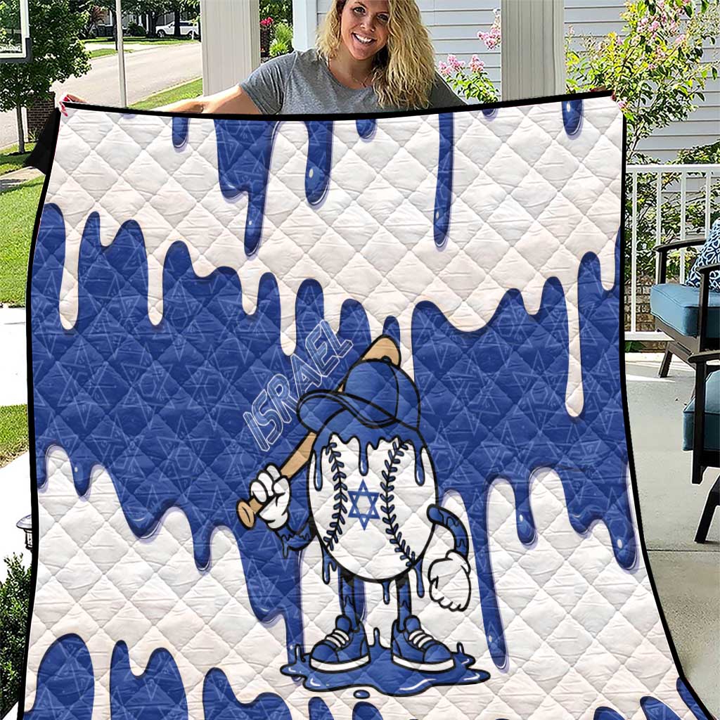 Israel 2026 Baseball Quilt Star of David Pattern Drip Style