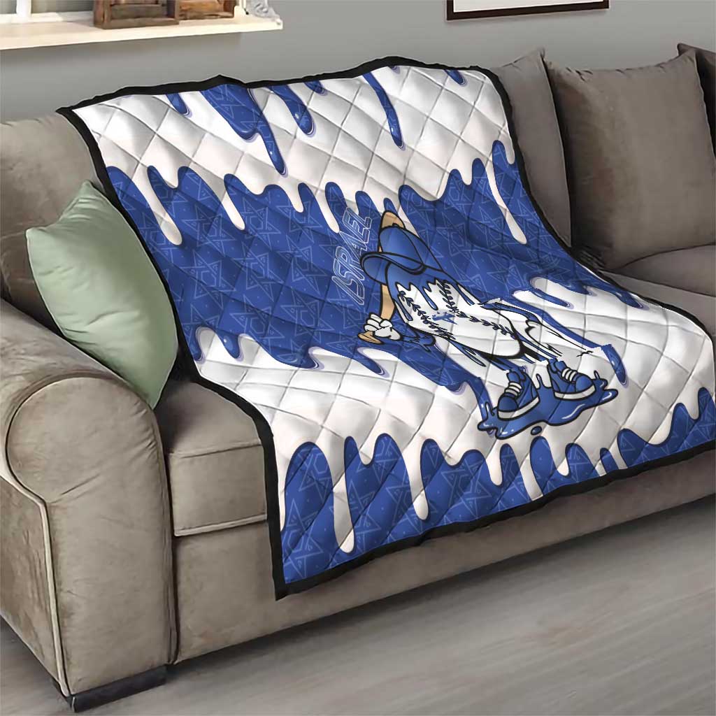 Israel 2026 Baseball Quilt Star of David Pattern Drip Style
