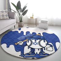 Israel 2026 Baseball Round Carpet Star of David Pattern Drip Style