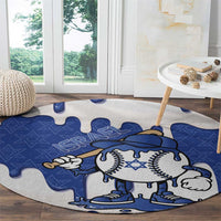 Israel 2026 Baseball Round Carpet Star of David Pattern Drip Style