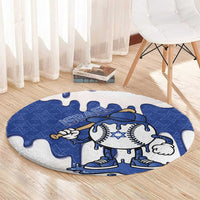 Israel 2026 Baseball Round Carpet Star of David Pattern Drip Style