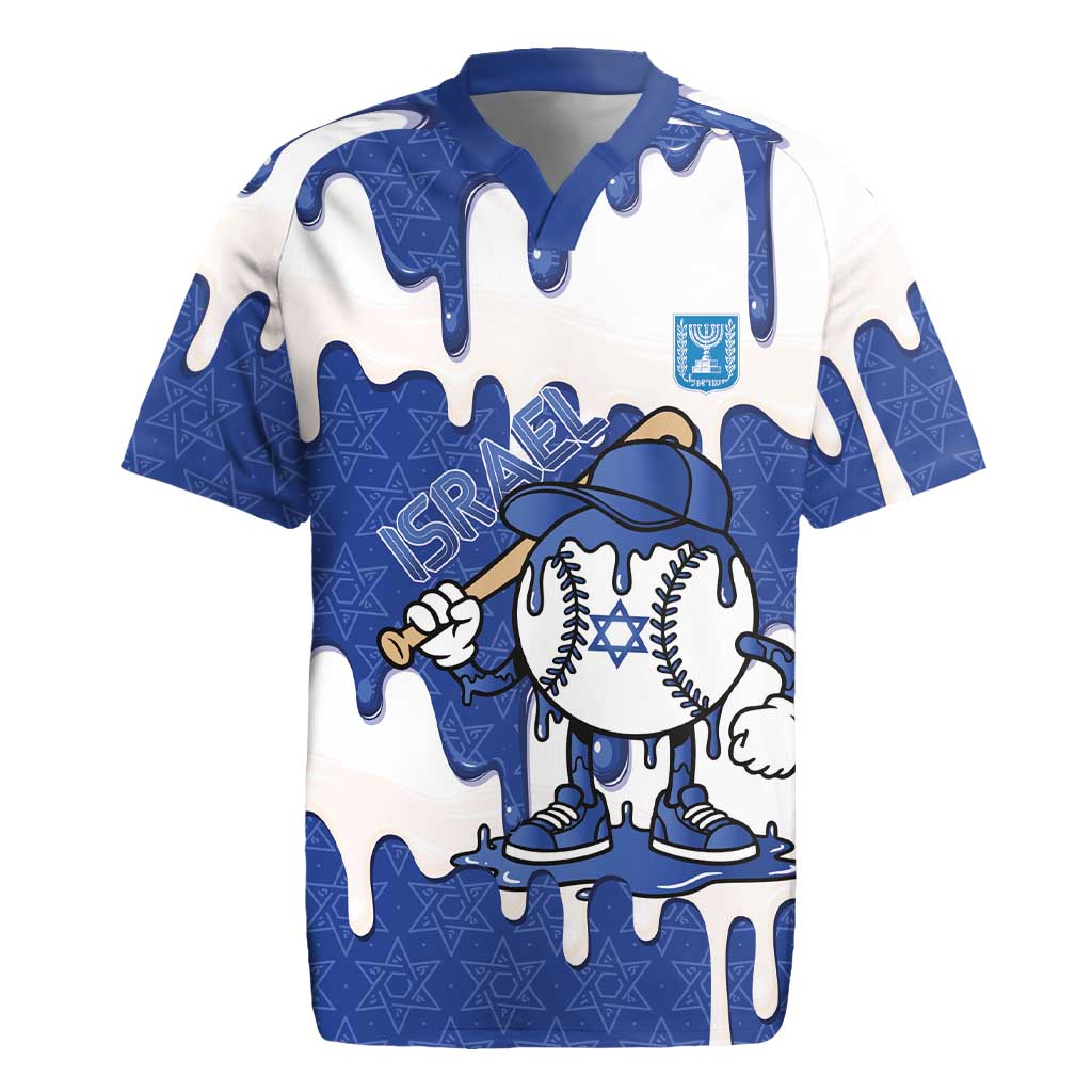 Israel 2026 Baseball Personalised Rugby Jersey Star of David Pattern Drip Style
