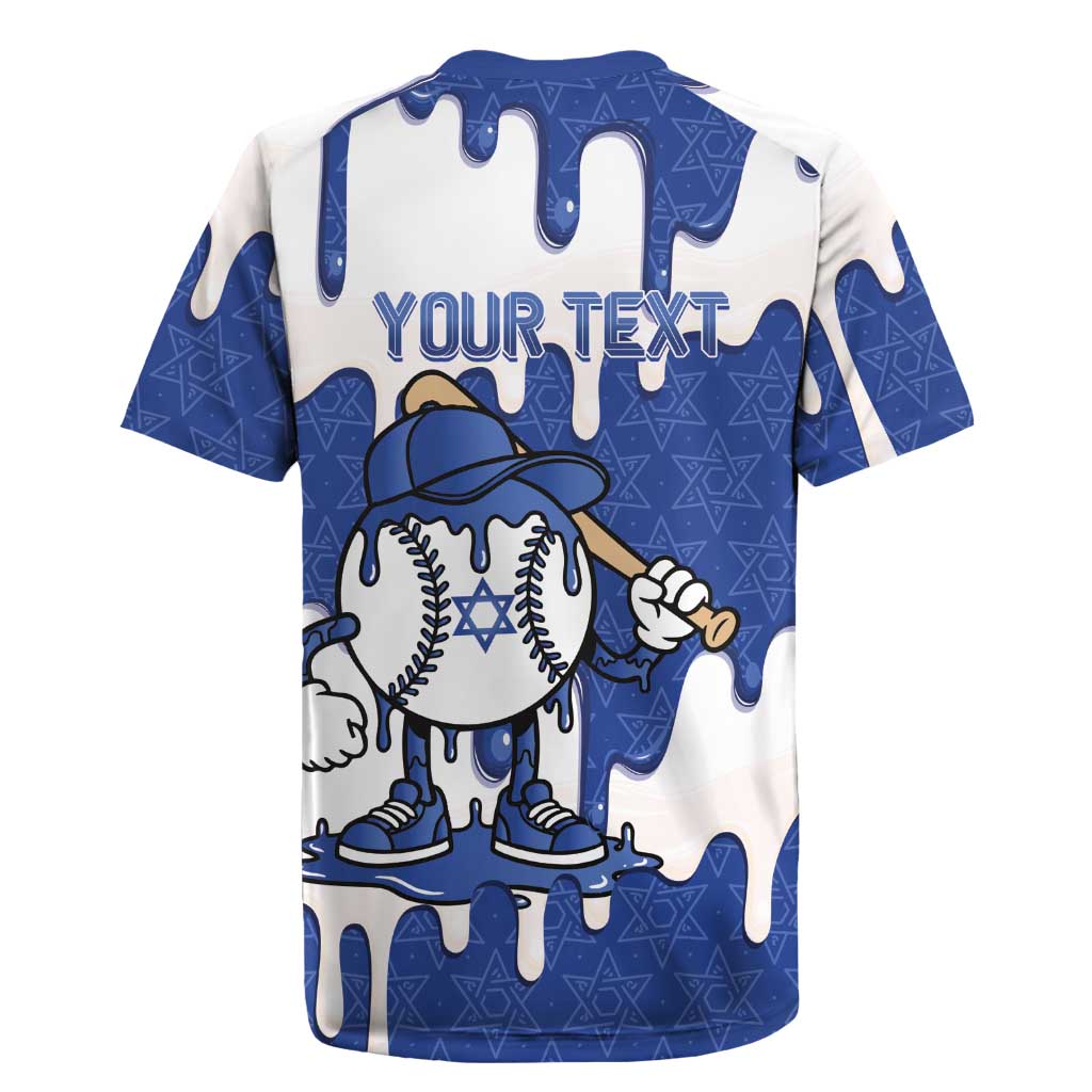 Israel 2026 Baseball Personalised Rugby Jersey Star of David Pattern Drip Style