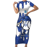 Israel 2026 Baseball Personalised Short Sleeve Bodycon Dress Star of David Pattern Drip Style