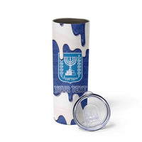 Israel 2026 Baseball Personalised Skinny Tumbler Star of David Pattern Drip Style