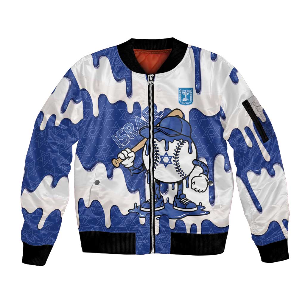 Israel 2026 Baseball Personalised Sleeve Zip Bomber Jacket Star of David Pattern Drip Style