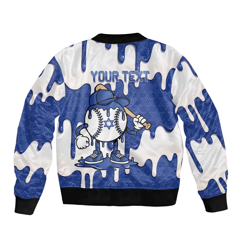 Israel 2026 Baseball Personalised Sleeve Zip Bomber Jacket Star of David Pattern Drip Style