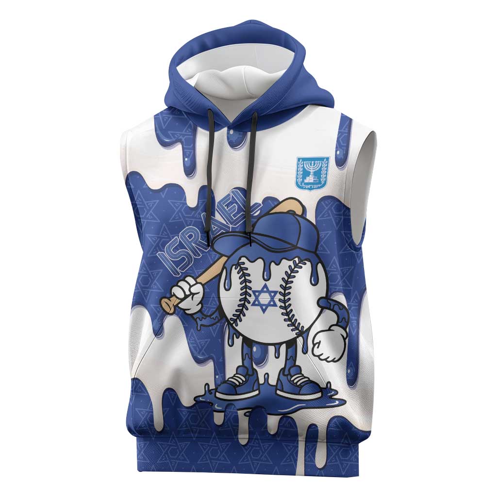 Israel 2026 Baseball Personalised Sleeveless Hoodie Star of David Pattern Drip Style
