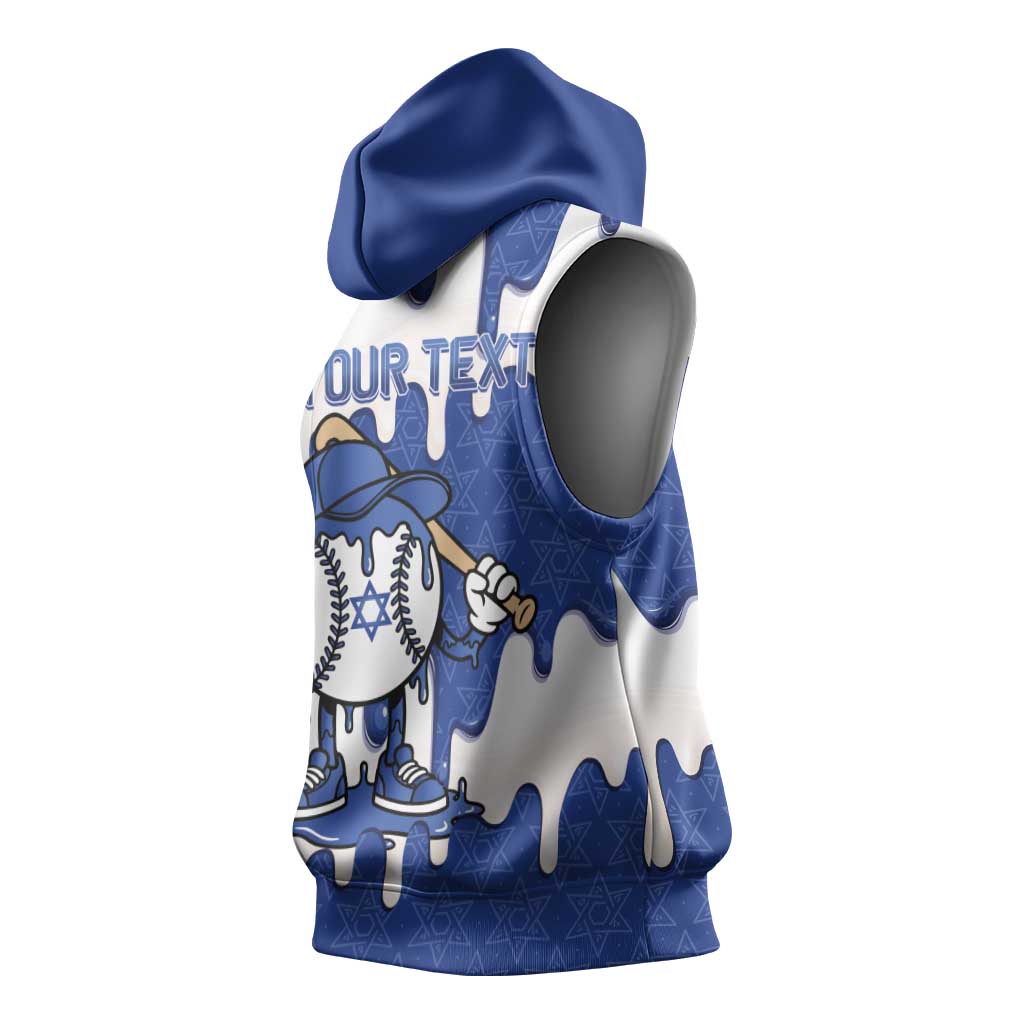 Israel 2026 Baseball Personalised Sleeveless Hoodie Star of David Pattern Drip Style