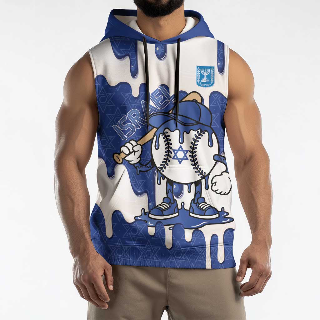 Israel 2026 Baseball Personalised Sleeveless Hoodie Star of David Pattern Drip Style