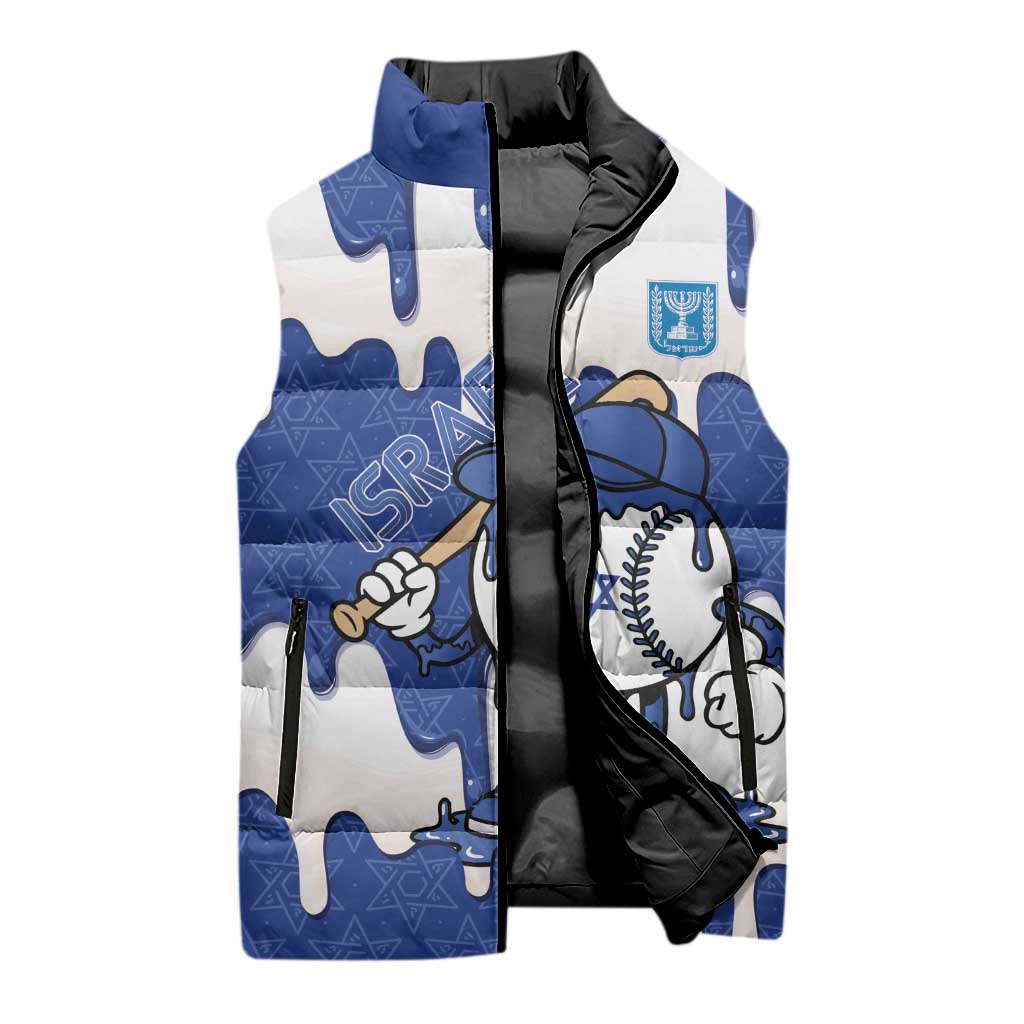 Israel 2026 Baseball Personalised Sleeveless Puffer Jacket Star of David Pattern Drip Style
