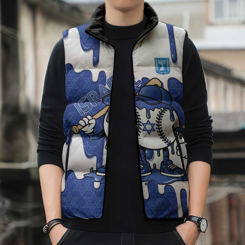 Israel 2026 Baseball Personalised Sleeveless Puffer Jacket Star of David Pattern Drip Style
