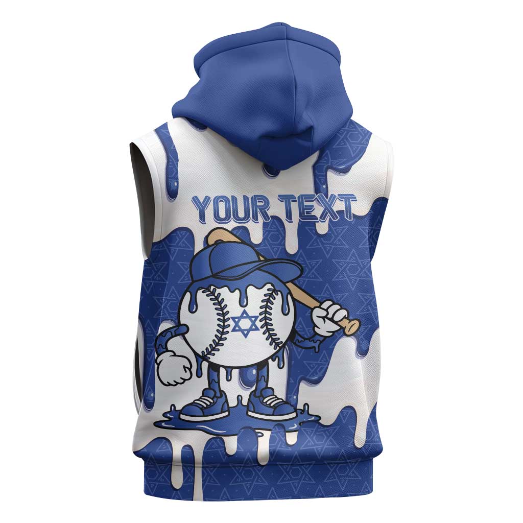 Israel 2026 Baseball Personalised Sleeveless Zip Hoodie Star of David Pattern Drip Style