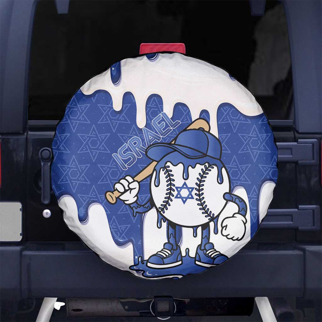 Israel 2026 Baseball Spare Tire Cover Star of David Pattern Drip Style