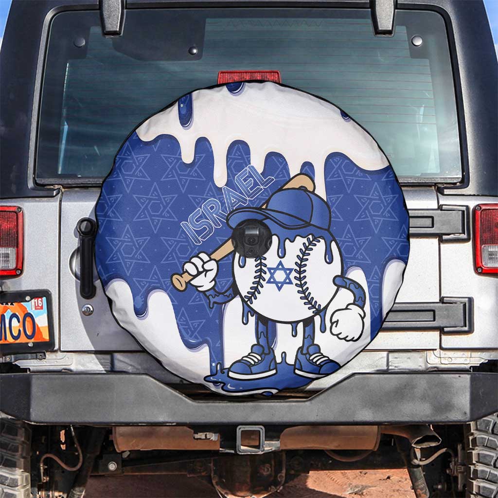 Israel 2026 Baseball Spare Tire Cover Star of David Pattern Drip Style