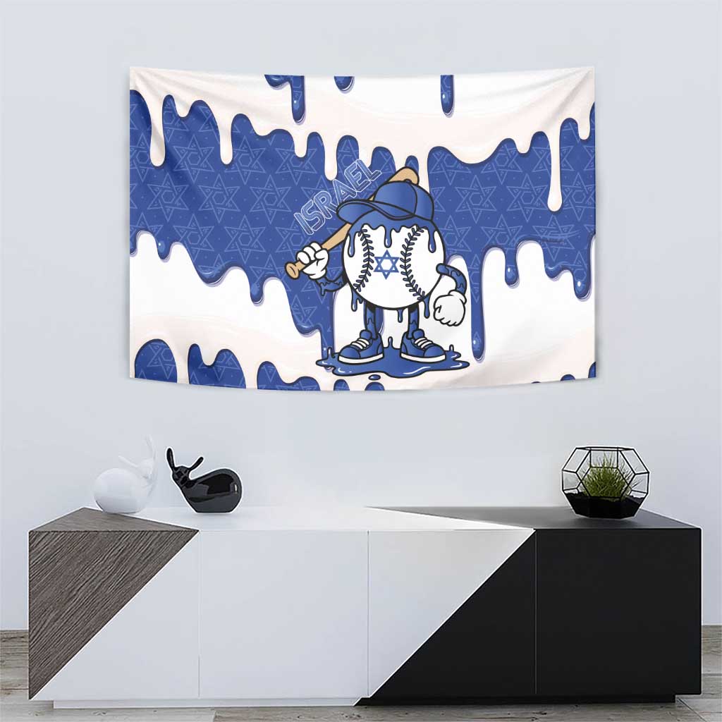 Israel 2026 Baseball Tapestry Star of David Pattern Drip Style
