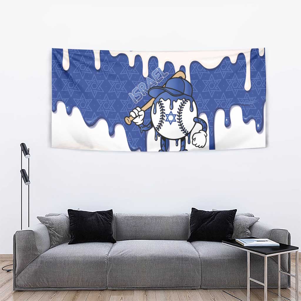 Israel 2026 Baseball Tapestry Star of David Pattern Drip Style