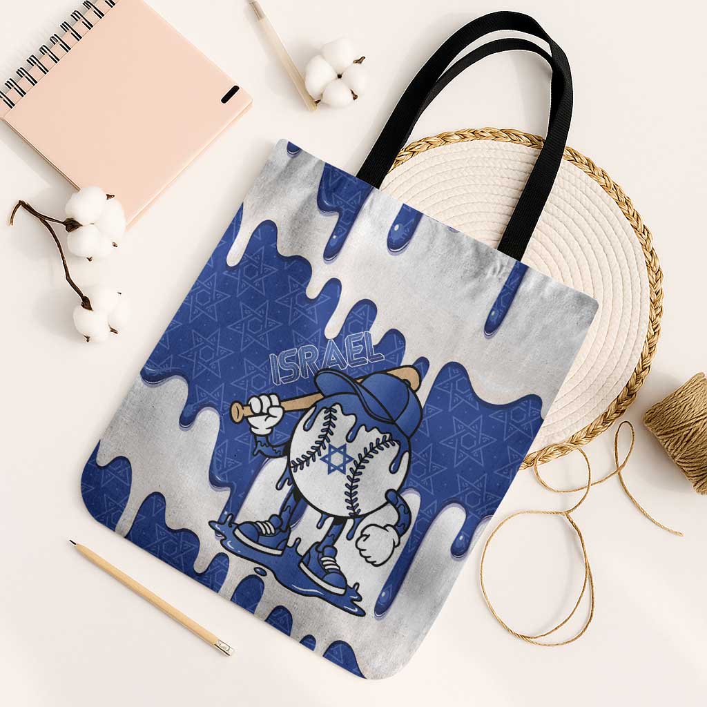 Israel 2026 Baseball Tote Bag Star of David Pattern Drip Style