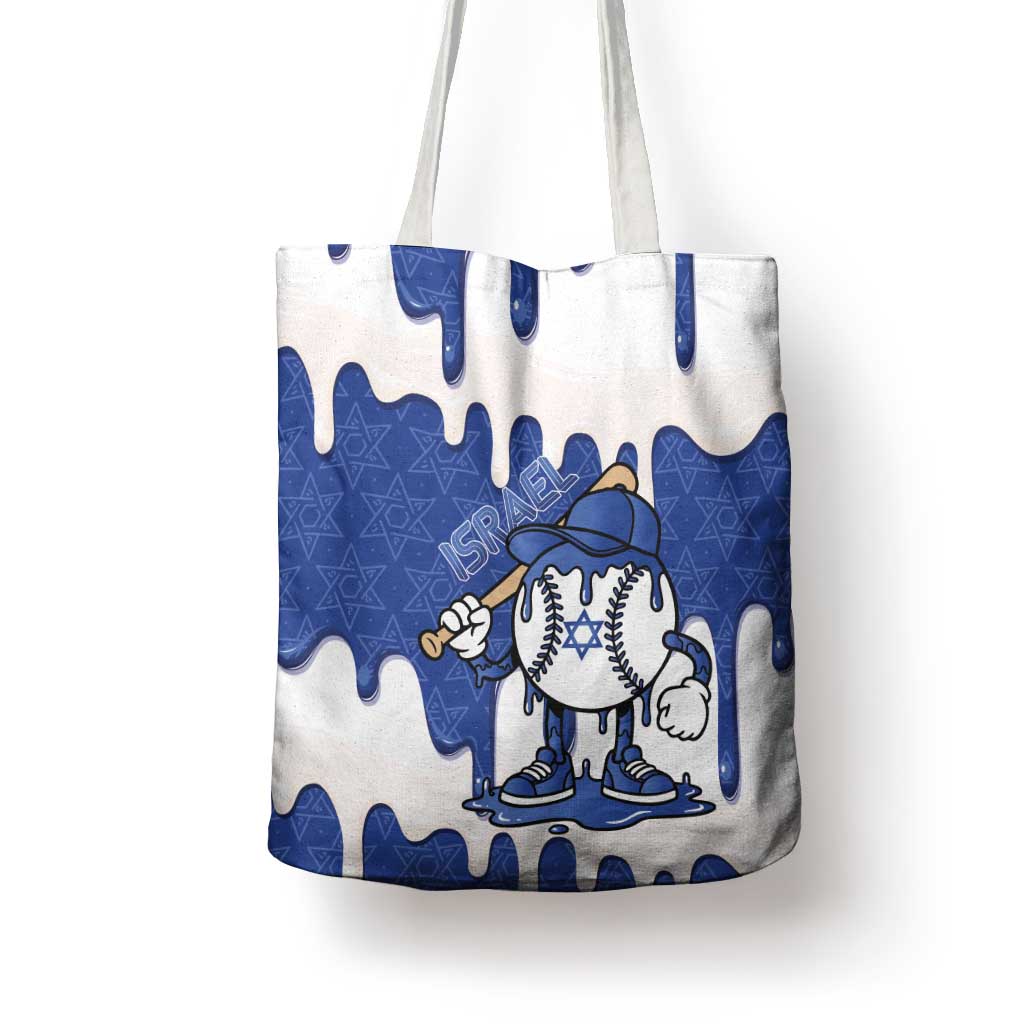 Israel 2026 Baseball Tote Bag Star of David Pattern Drip Style
