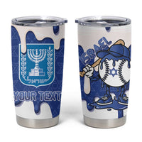 Israel 2026 Baseball Personalised Tumbler Cup Star of David Pattern Drip Style