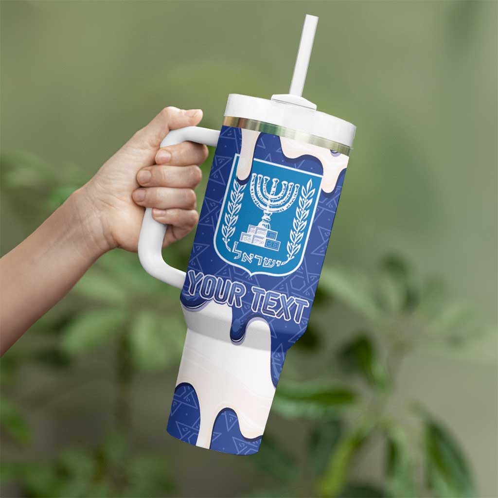 Israel 2026 Baseball Personalised Tumbler With Handle Star of David Pattern Drip Style