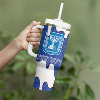 Israel 2026 Baseball Personalised Tumbler With Handle Star of David Pattern Drip Style