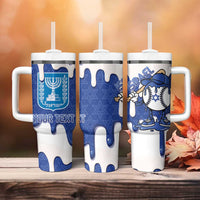Israel 2026 Baseball Personalised Tumbler With Handle Star of David Pattern Drip Style