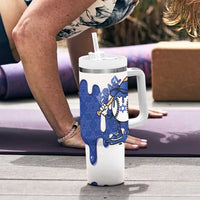 Israel 2026 Baseball Personalised Tumbler With Handle Star of David Pattern Drip Style