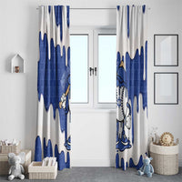 Israel 2026 Baseball Window Curtain Star of David Pattern Drip Style