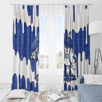 Israel 2026 Baseball Window Curtain Star of David Pattern Drip Style