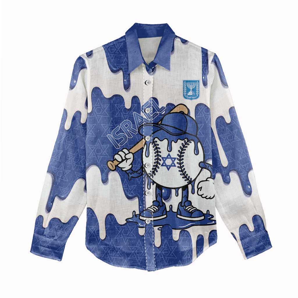 Israel 2026 Baseball Personalised Women Casual Shirt Star of David Pattern Drip Style
