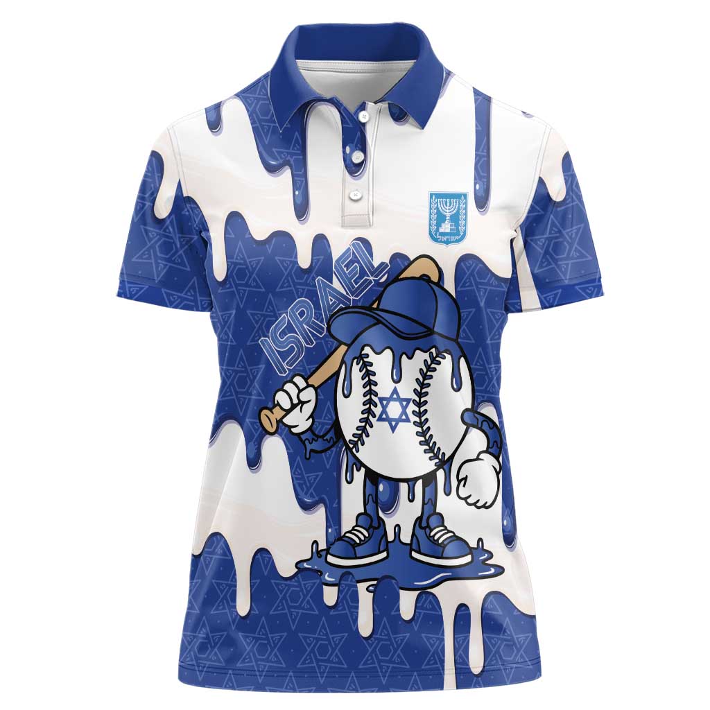 Israel 2026 Baseball Personalised Women Polo Shirt Star of David Pattern Drip Style
