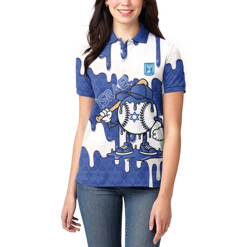 Israel 2026 Baseball Personalised Women Polo Shirt Star of David Pattern Drip Style