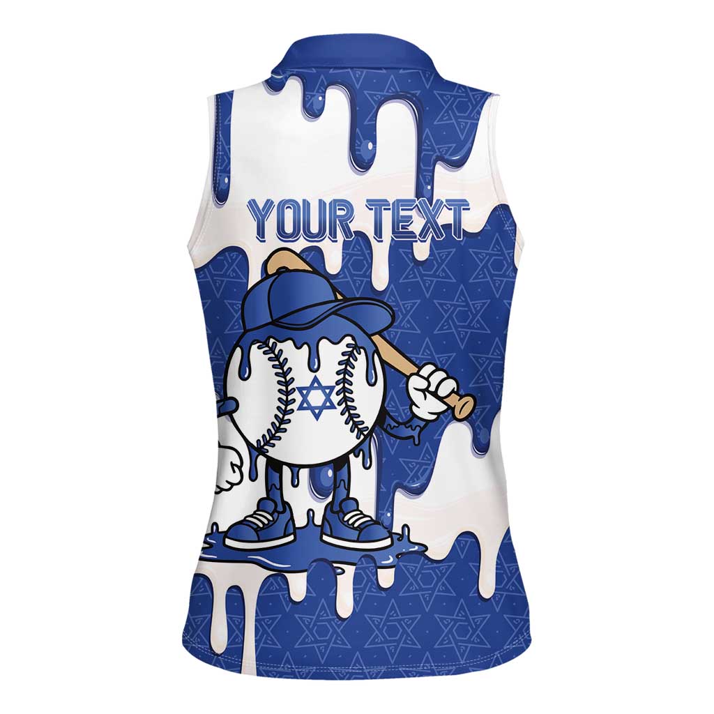 Israel 2026 Baseball Personalised Women Sleeveless Polo Shirt Star of David Pattern Drip Style