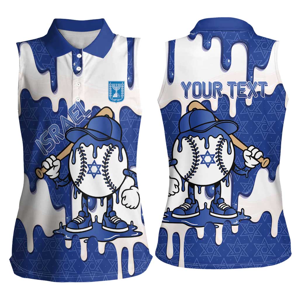 Israel 2026 Baseball Personalised Women Sleeveless Polo Shirt Star of David Pattern Drip Style
